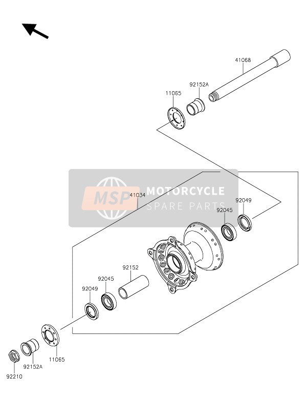 Kawasaki KX250 2020 Front Hub for a 2020 Kawasaki KX250