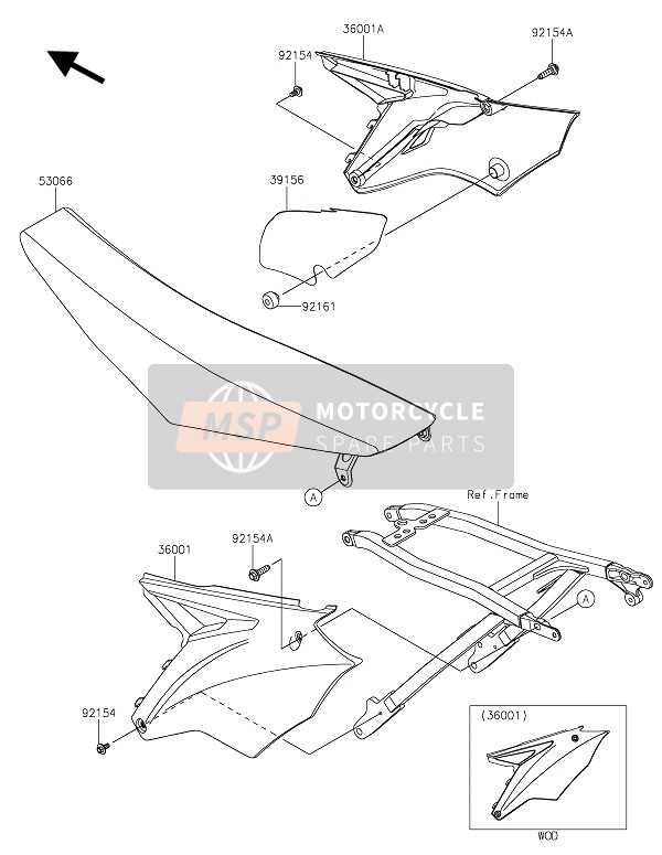 Kawasaki KX250 2020 Side Covers for a 2020 Kawasaki KX250