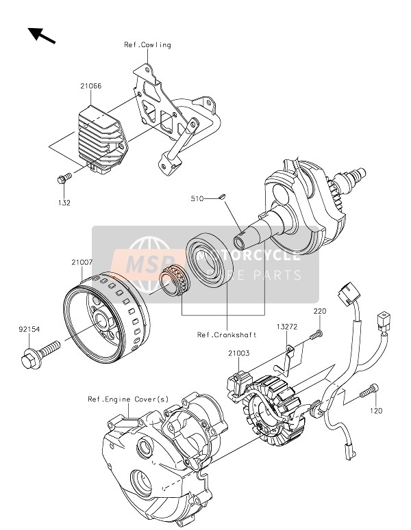 210030200, Stator, Kawasaki, 0