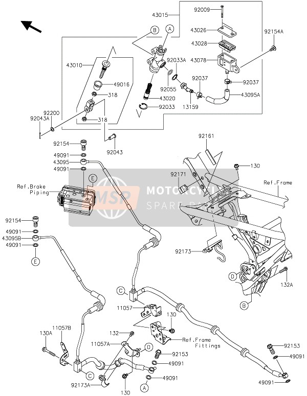 430100028, ROD-ASSY-BRAKE, Kawasaki, 0