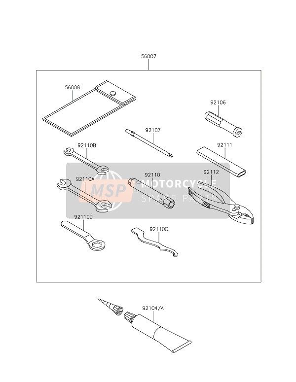 921100584, TOOL-WRENCH,Box,8X10, Kawasaki, 2