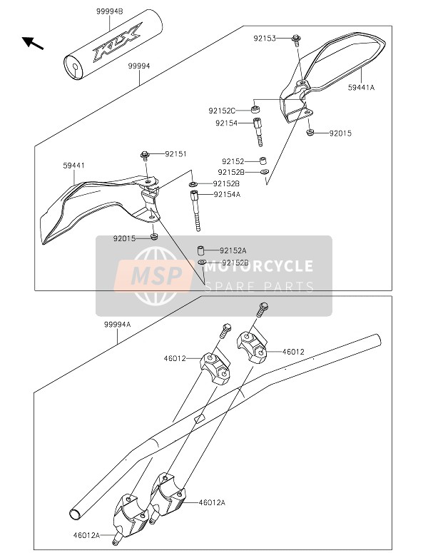 999941250458, Fat Type Handle Bar,P.Silver, Kawasaki, 0