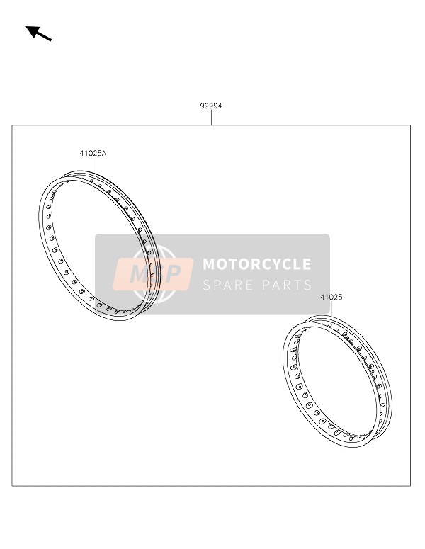 999941251WC, Rim Set Black (Rims Only), Kawasaki, 0