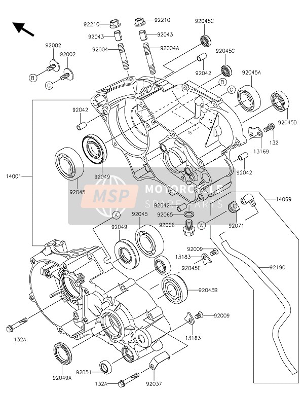 Kawasaki KX85-SW 2021 KURBELGEHÄUSE für ein 2021 Kawasaki KX85-SW