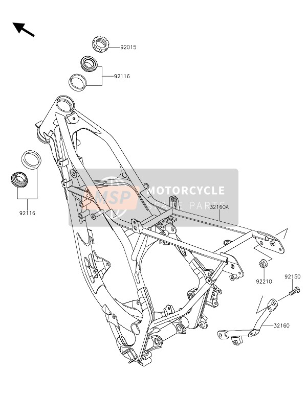 Kawasaki KX85-SW 2021 Frame voor een 2021 Kawasaki KX85-SW