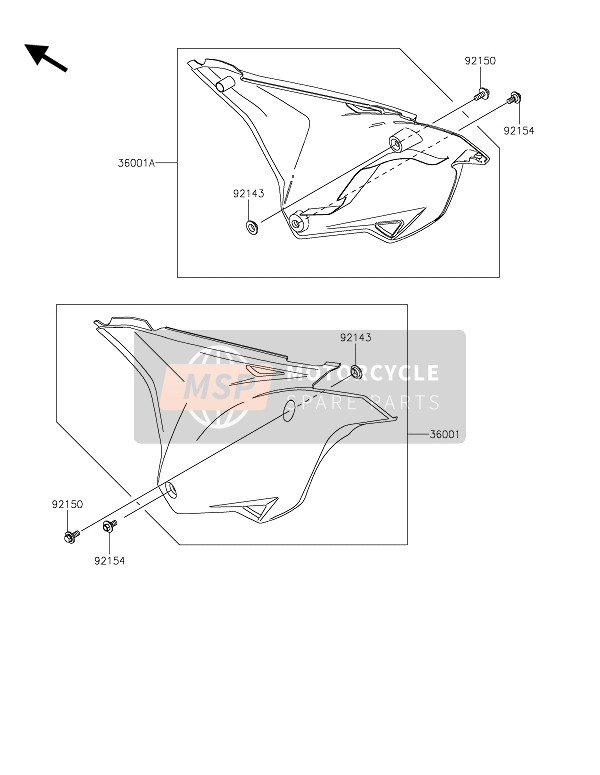 Kawasaki KX85-SW 2021 Zijkuipen voor een 2021 Kawasaki KX85-SW