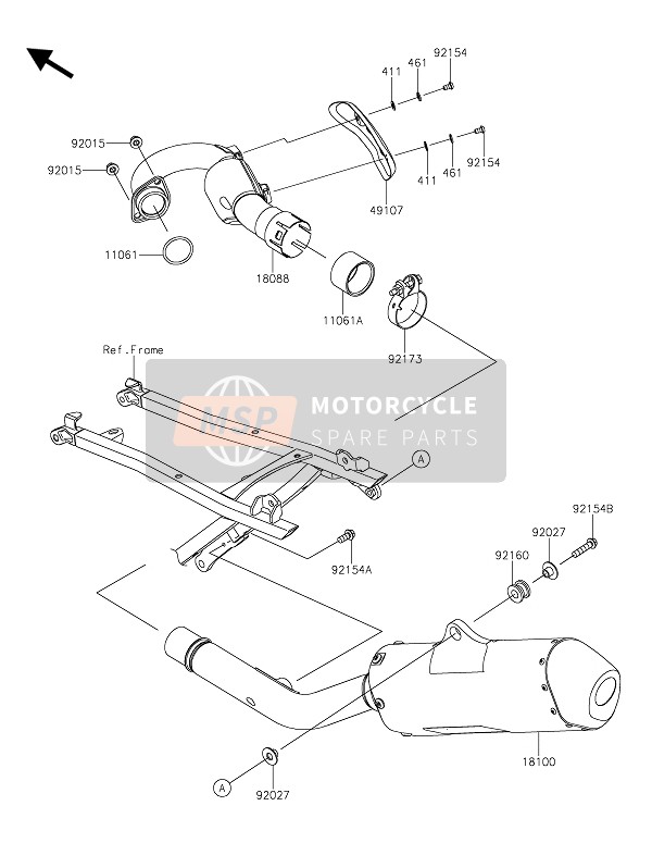 Kawasaki KX250 2021 MUFFLER(S) for a 2021 Kawasaki KX250