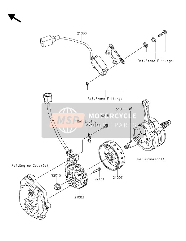 210030205, Stator, Kawasaki, 0