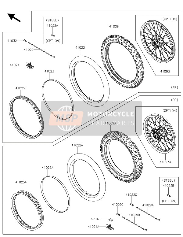 410930007WC, Wheel,Rr,1.85X19,Al Nipple,Blk, Kawasaki, 0