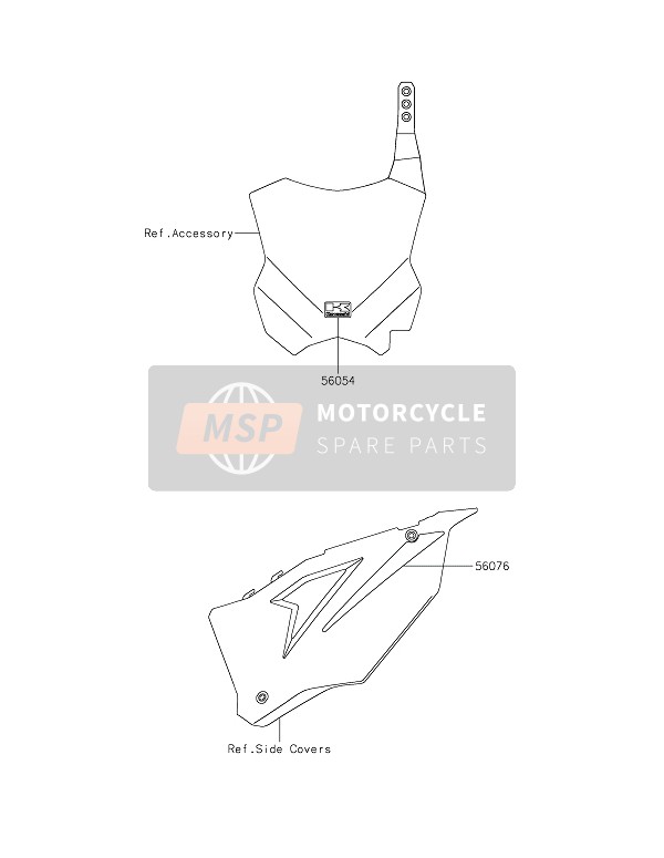 Kawasaki KX250 2021 Décalcomanies pour un 2021 Kawasaki KX250