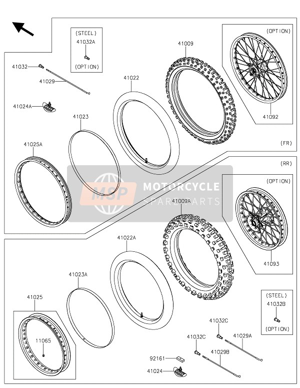 410250094WC, Rim, Fr, 1.60X21, Black, Kawasaki, 3