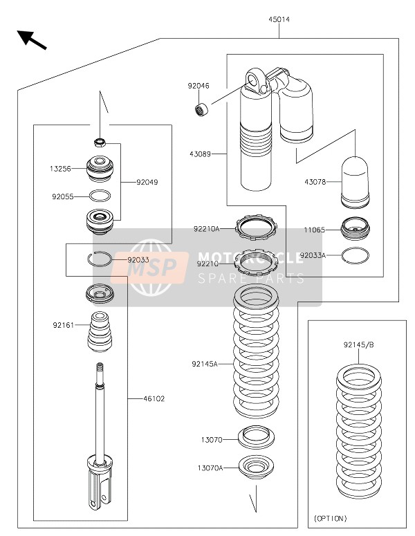 Kawasaki KX250XC 2021 SHOCK ABSORBER(S) for a 2021 Kawasaki KX250XC