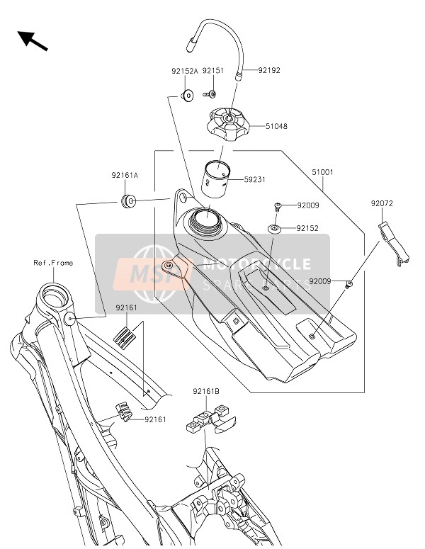 Kawasaki KX250XC 2021 FUEL TANK for a 2021 Kawasaki KX250XC