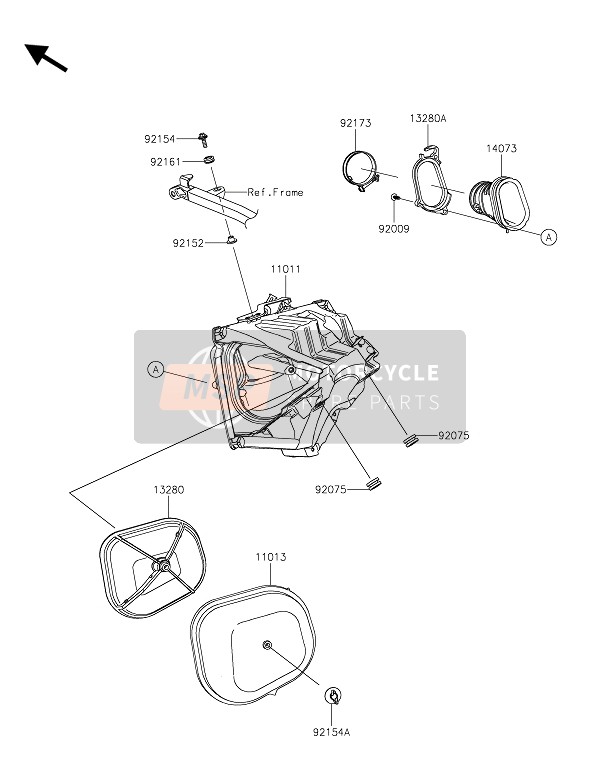 Kawasaki KX450 2021 AIR CLEANER for a 2021 Kawasaki KX450