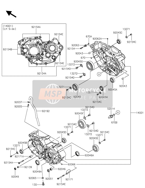 Kawasaki KX450 2021 Carter pour un 2021 Kawasaki KX450