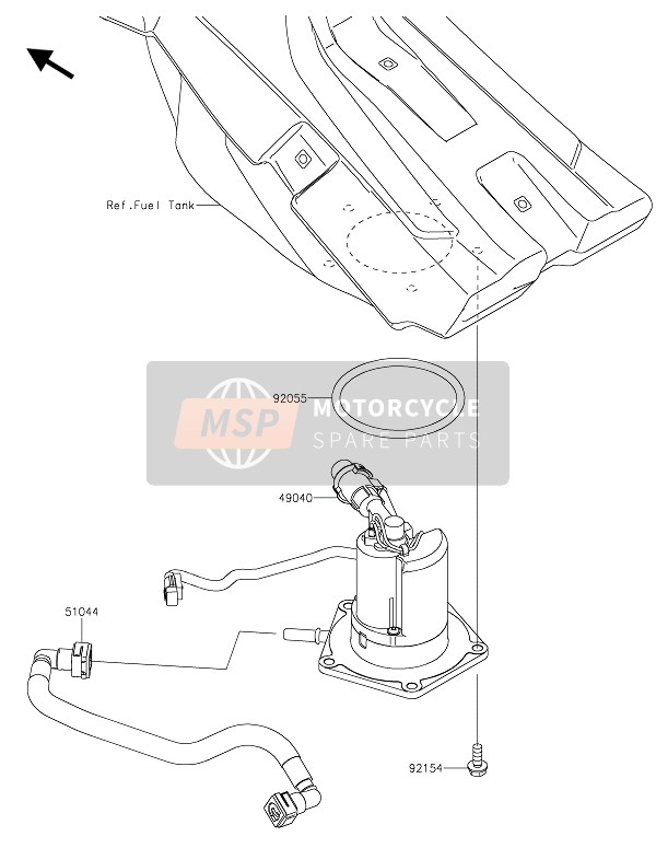 Kawasaki KX450 2021 Bomba de combustible para un 2021 Kawasaki KX450