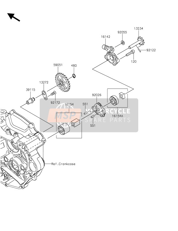 Kawasaki KX450 2021 Bomba de aceite para un 2021 Kawasaki KX450