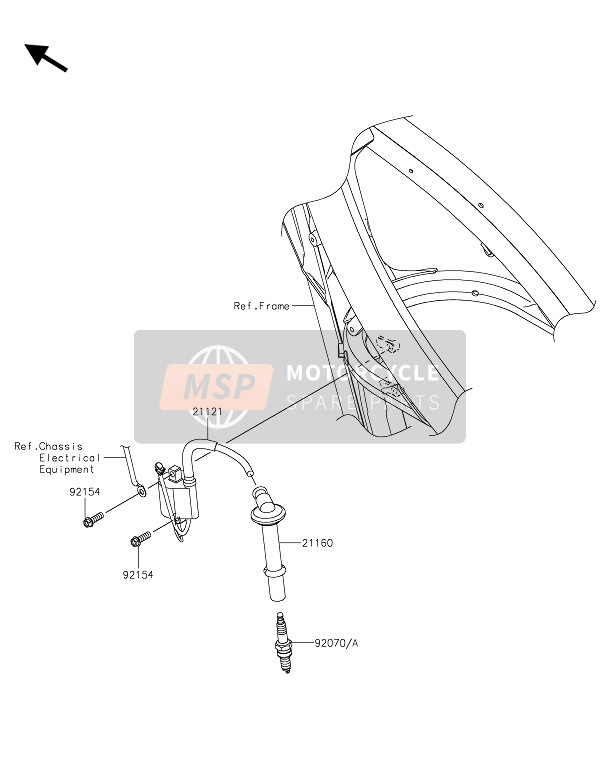 Kawasaki KX450 2021 Ontbrandingssysteem voor een 2021 Kawasaki KX450