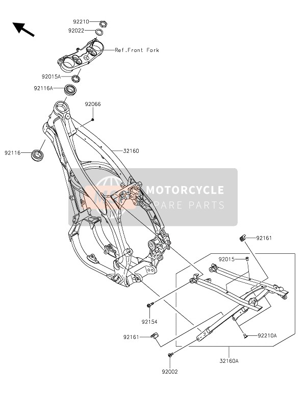 Kawasaki KX450 2021 Cuadro para un 2021 Kawasaki KX450