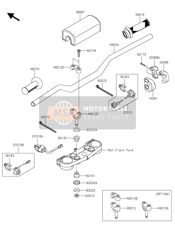 Kawasaki KX450 2021 Guidon pour un 2021 Kawasaki KX450