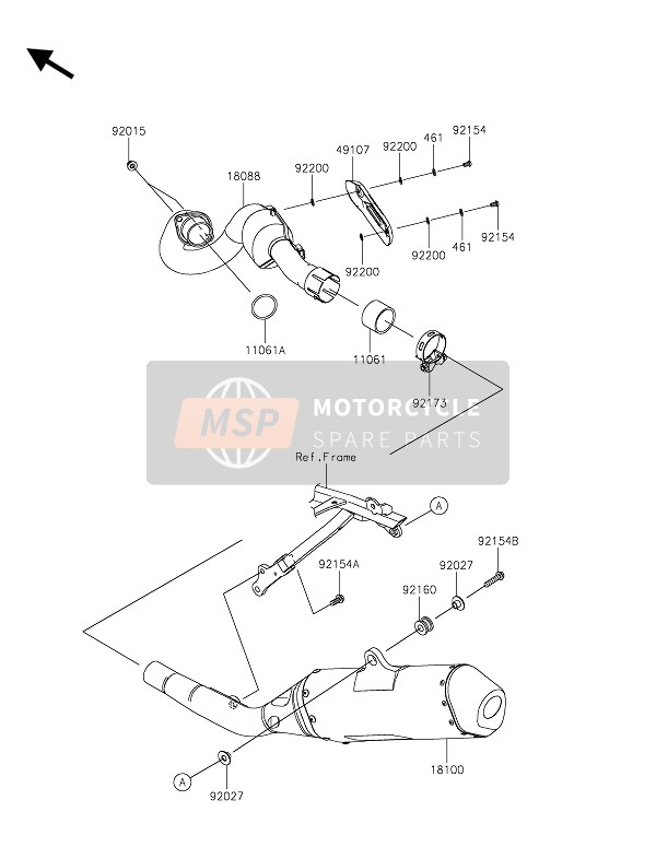 Kawasaki KX450C 2021 SCHALLDÄMPFER für ein 2021 Kawasaki KX450C