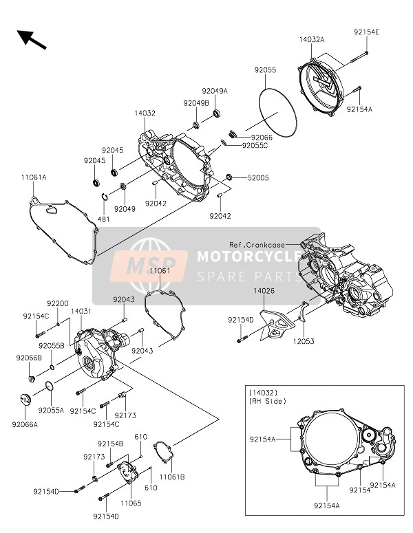 Kawasaki KX450C 2021 Cubierta del motor(S) para un 2021 Kawasaki KX450C