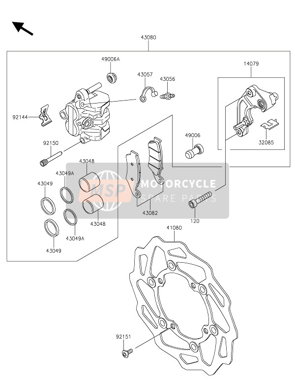 Kawasaki KX450C 2021 Freno anteriore per un 2021 Kawasaki KX450C