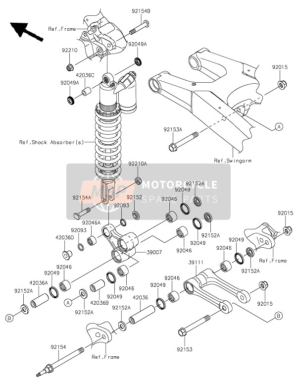 Kawasaki KLX450R  2022 Sospensione per un 2022 Kawasaki KLX450R 