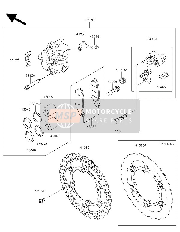 Kawasaki KLX450R  2022 FRONT BRAKE for a 2022 Kawasaki KLX450R 