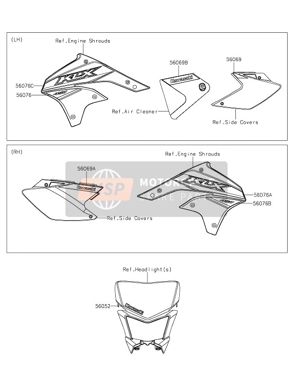 560762824, Pattern,Shroud,Rh,Upp, Kawasaki, 0