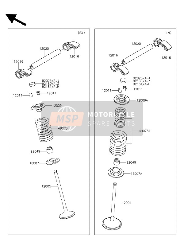 Kawasaki KX250 2022 Kleppen voor een 2022 Kawasaki KX250