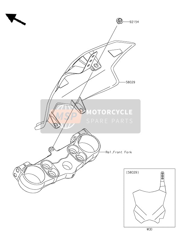 Kawasaki KX250X 2022 Accesorio para un 2022 Kawasaki KX250X