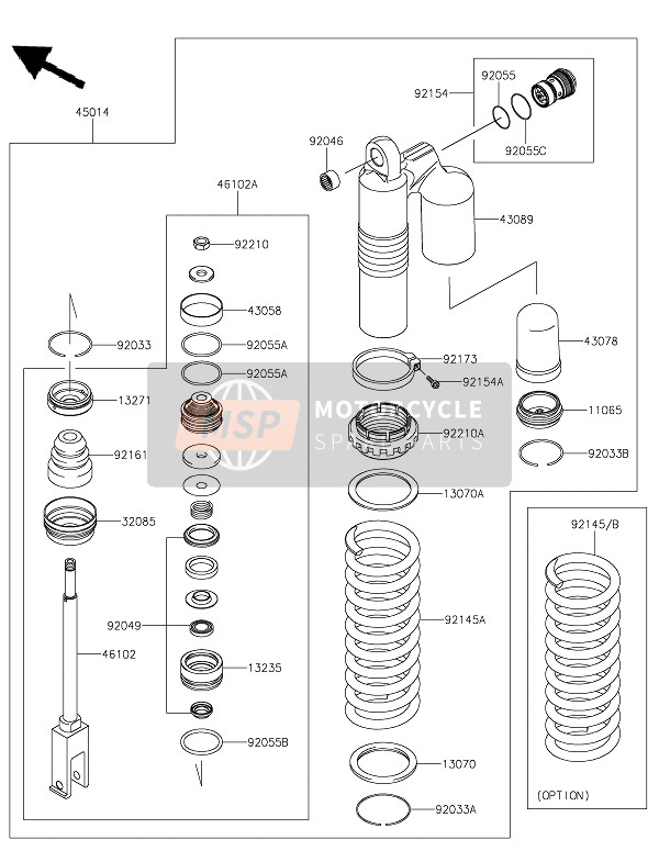 Kawasaki KX450 2022 SHOCK ABSORBER(S) for a 2022 Kawasaki KX450