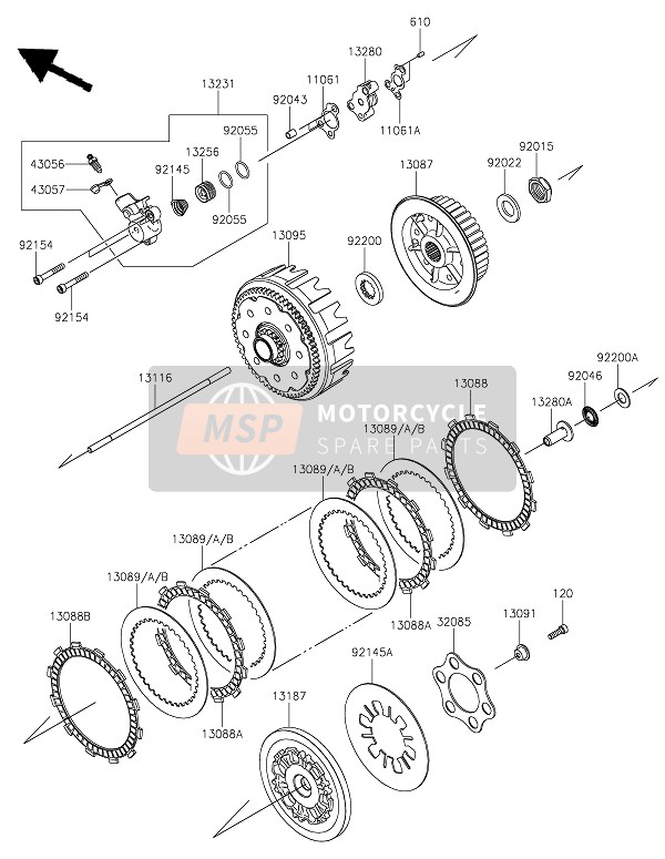 Kawasaki KX450X 2022 Embrague para un 2022 Kawasaki KX450X