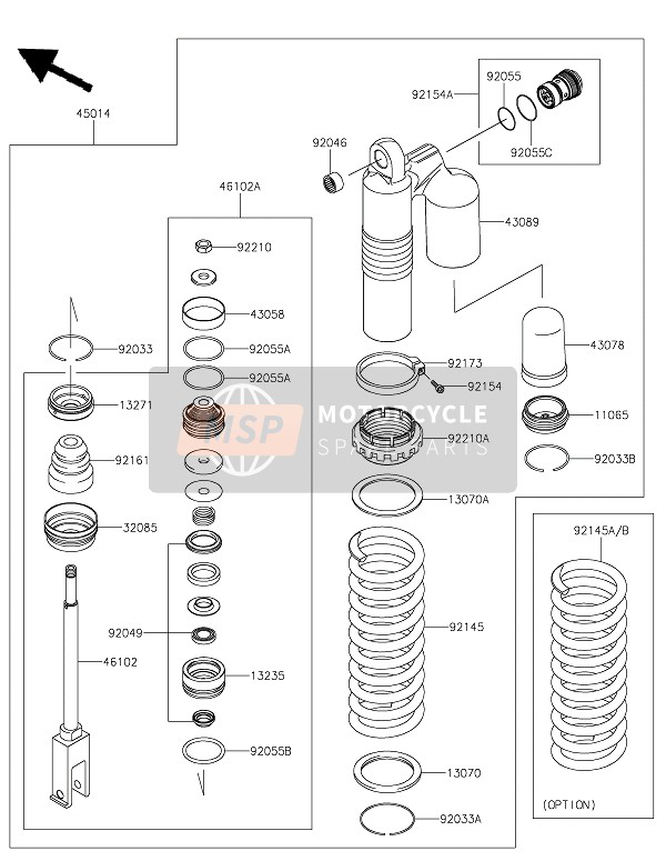 Kawasaki KX450X 2022 Amortisseur(S) pour un 2022 Kawasaki KX450X