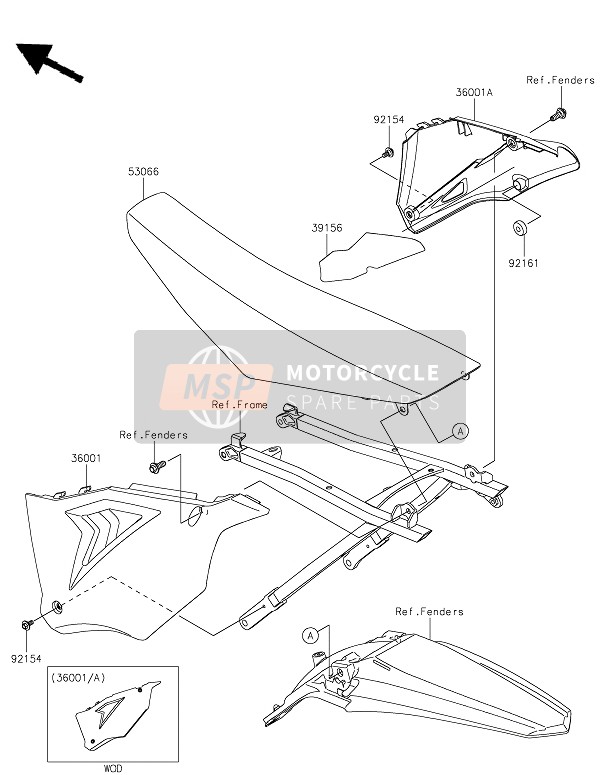 Kawasaki KX450X 2022 SEITLICHE ABDECKUNGEN für ein 2022 Kawasaki KX450X