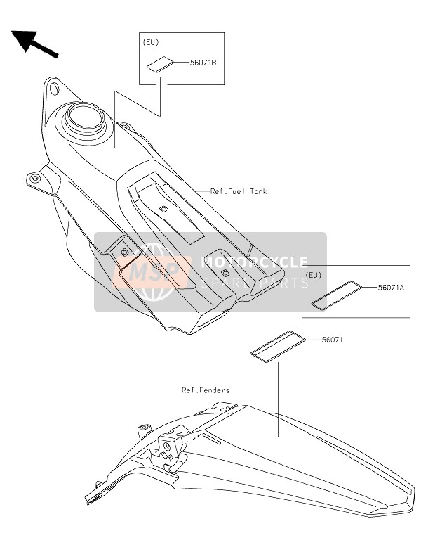 Kawasaki KX450X 2022 Étiquettes pour un 2022 Kawasaki KX450X