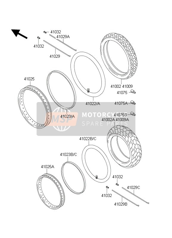 410251218WA, Rim,Fr,1.60X21, Kawasaki, 0