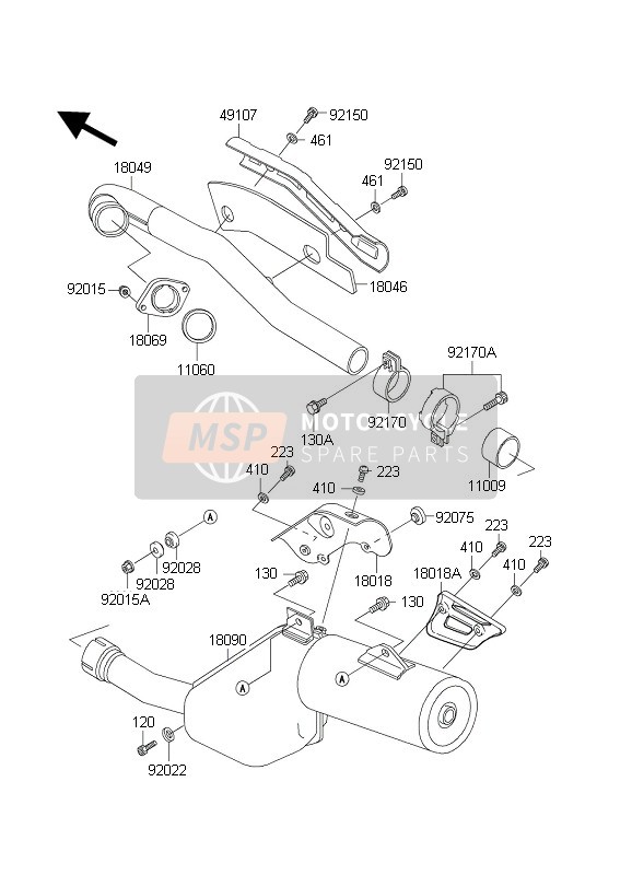 Kawasaki KLR650C 2003 Muffler(S) for a 2003 Kawasaki KLR650C