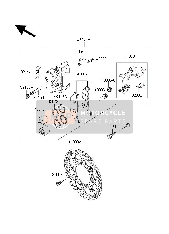 430411531, CALIPER-ASSY,Fr,Lh, Kawasaki, 0