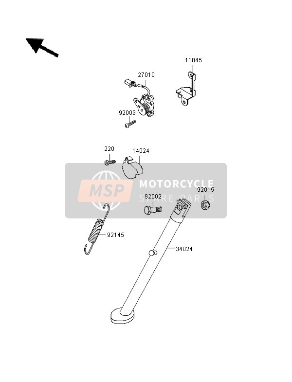 Kawasaki KLR650 1996 STÄNDER für ein 1996 Kawasaki KLR650