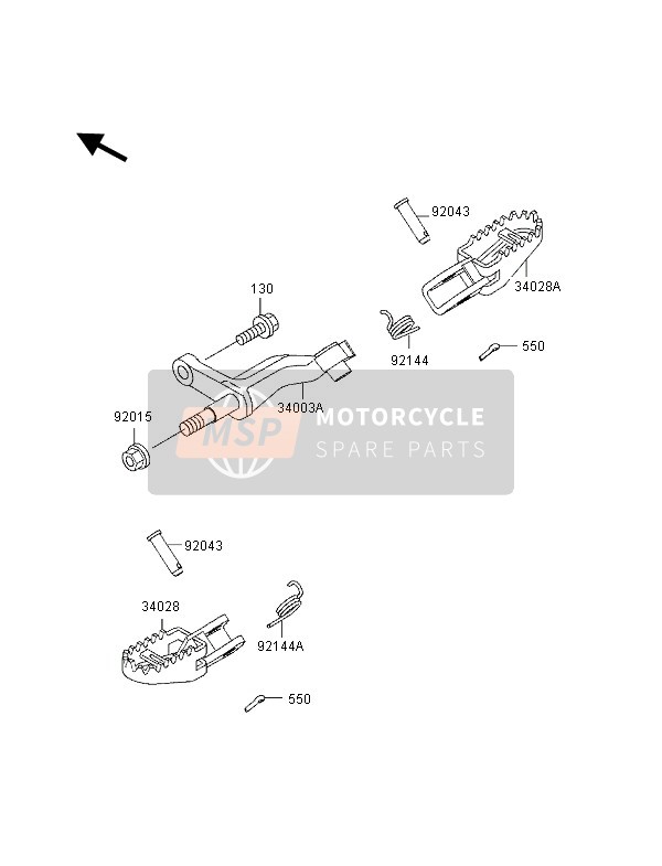 Kawasaki KLX250R 1996 Footrests for a 1996 Kawasaki KLX250R