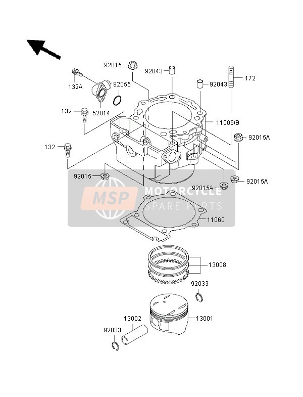 Kawasaki KLX650R 1996 Cylindre & Piston pour un 1996 Kawasaki KLX650R