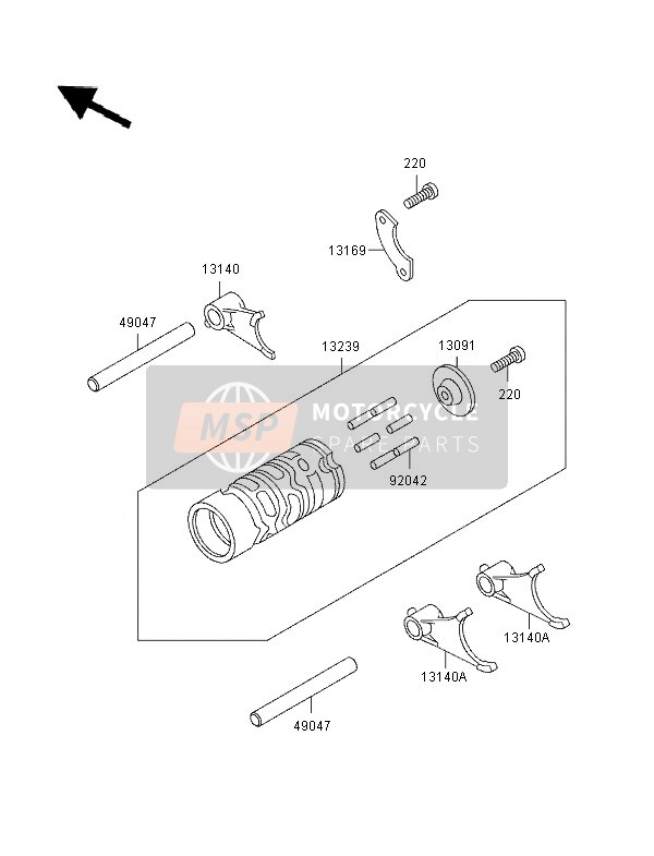 Tambour de changement de vitesse & Fourchette de changement de vitesse