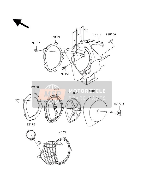 Kawasaki KX250 1996 Air Cleaner for a 1996 Kawasaki KX250