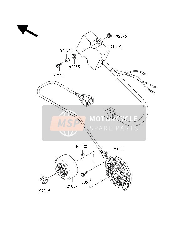 Kawasaki KX250 1996 GENERATOR für ein 1996 Kawasaki KX250