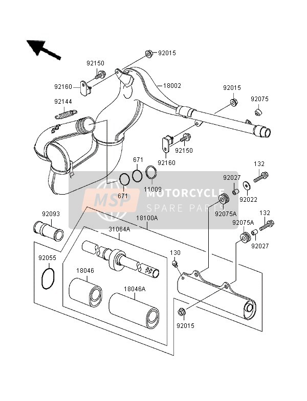 181001064, BODY-ASSY-MUFFLER, Kawasaki, 1