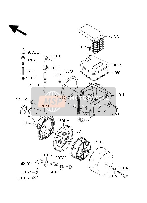 Kawasaki D-TRACKER 1999 Air Cleaner for a 1999 Kawasaki D-TRACKER