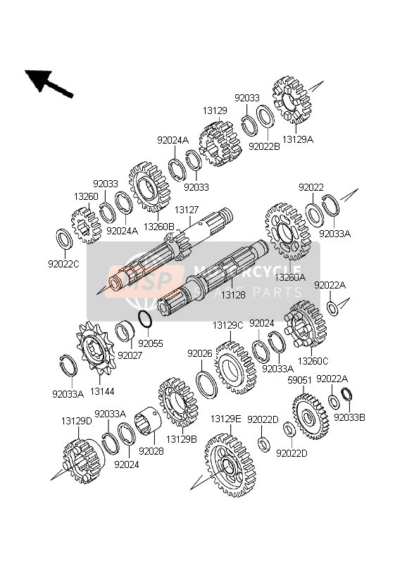 Kawasaki D-TRACKER 1999 Transmission for a 1999 Kawasaki D-TRACKER