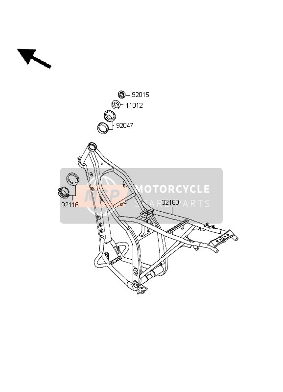 Kawasaki D-TRACKER 1999 Frame for a 1999 Kawasaki D-TRACKER